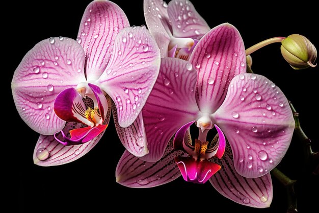 Foto verbluffende orchidee roze bloem plantkunde generate ai