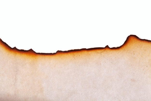 Foto verbrand papier randen geïsoleerd op een witte achtergrond. sjabloon voor ontwerp. hoge kwaliteit foto