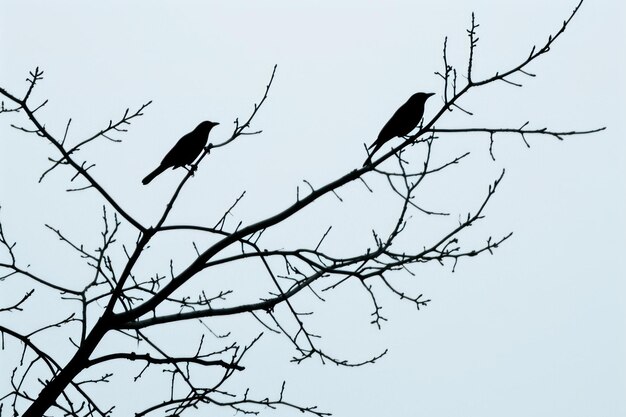 Foto gli uccelli verdi, i rami degli alberi, la fauna selvatica generano ai.