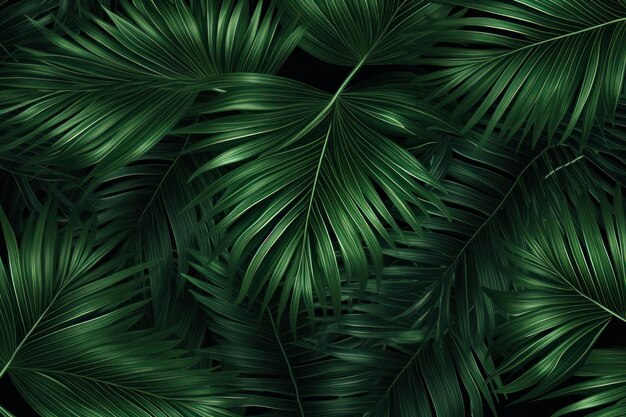 Verdant Palm leaves tropical jungle Generate Ai