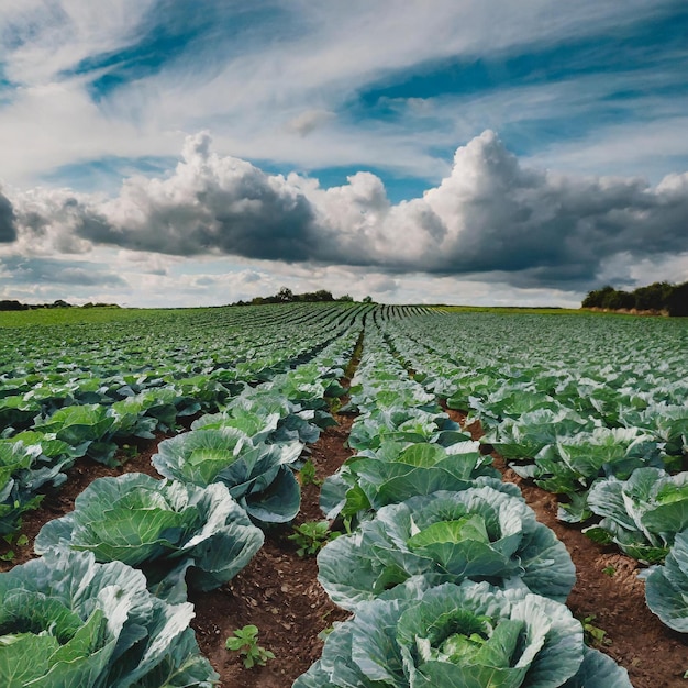 Verdant Paradise A Glorious Landscape of Cabbage Crops