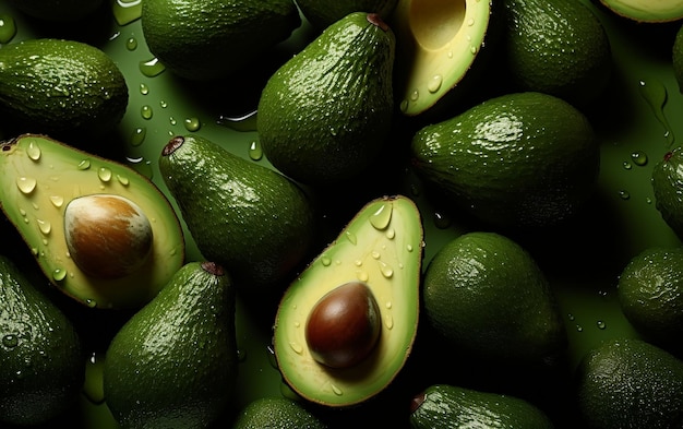Зеленые сокровища Очаровательный снимок авокадо в природе Генеративный искусственный интеллект