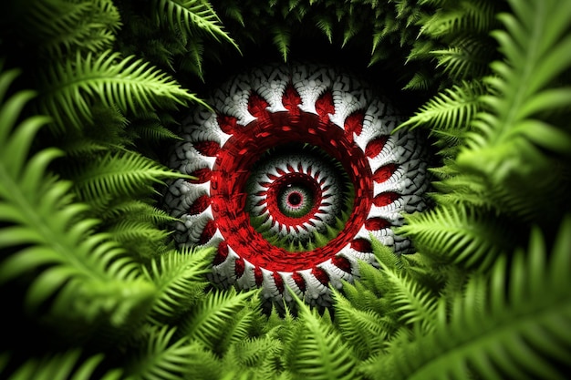 Verdant Vortex Groen Wit Rood foto