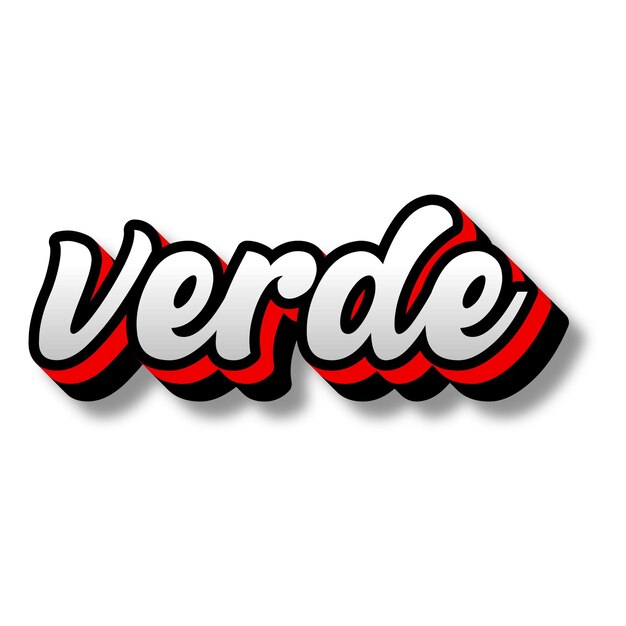 Photo verde text 3d silver red black white background photo jpg