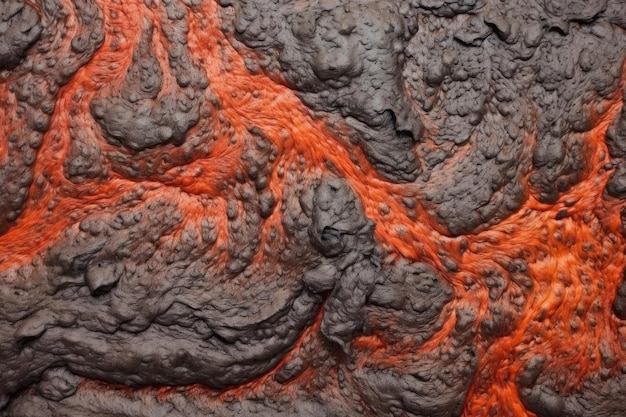 Verdikte oppervlakte van een afkoelende lavastroming