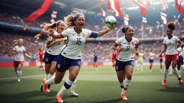 Verenigd in uitmuntendheid Viering van het WK vrouwenvoetbal