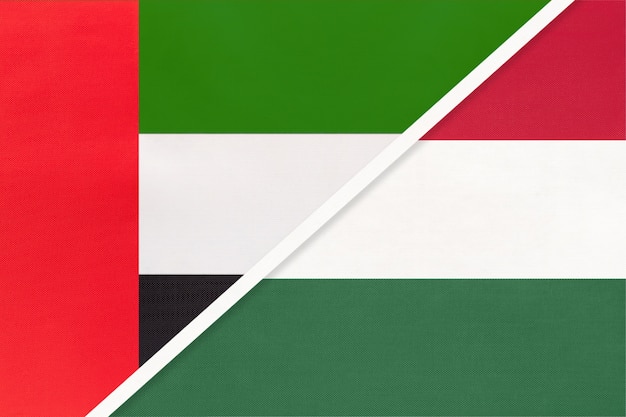 Verenigde Arabische Emiraten en Hongarije, symbool van nationale vlaggen