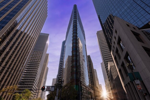 Verenigde Staten Californië Panoramische skyline van het financiële district van San Francisco in het centrum van de stad