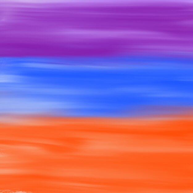 Verf 3 kleuren violet blauw en oranje abstracte kunst. aquarel abstracte verf op witte achtergrond