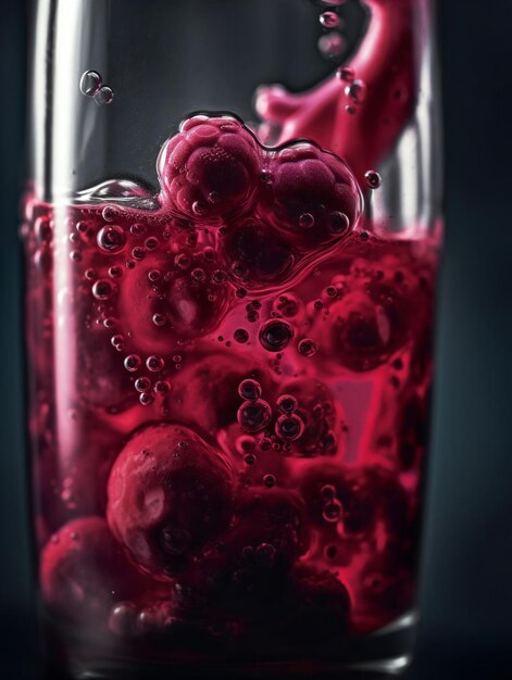 Verfrissende Berry Bliss Een macroweergave van een gezonde cocktail
