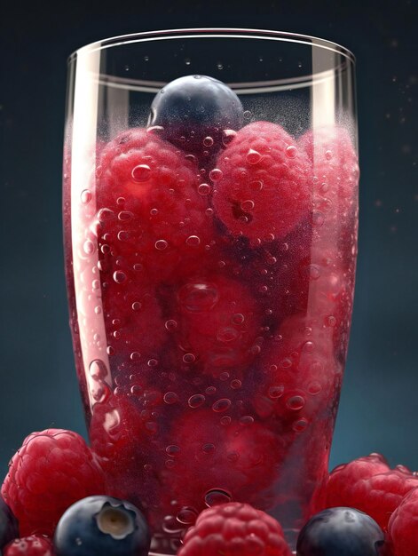Verfrissende Berry Bliss Een macroweergave van een gezonde cocktail