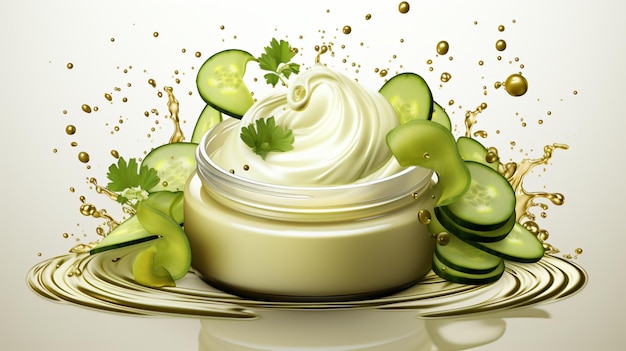Verfrissende biologische cosmetica met komkommerextract voedt op natuurlijke wijze