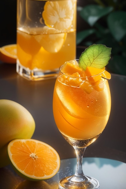 Verfrissende Citrus in een glas met vers fruit