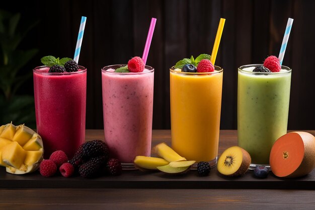 Foto verfrissende verse fruit smoothies