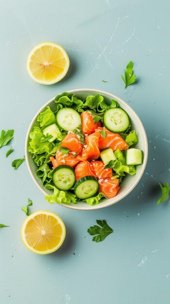 Verfrissende zalm- en komkommersalade