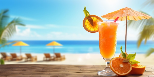 Verfrissende zomercocktail voor het strand Generatieve AI