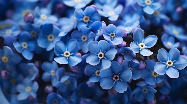 Foto vergeet me niet bloemen blauw close-up gevuld frame