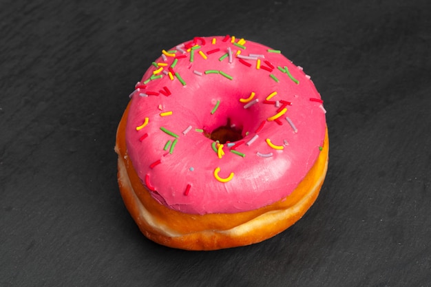 Verglaasde gekleurde donuts afbeelding. Macro-opname