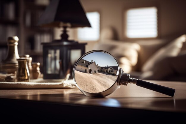 Foto vergrootglas en modelhuis