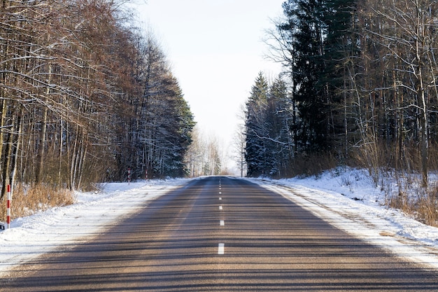 Foto verharde winterweg