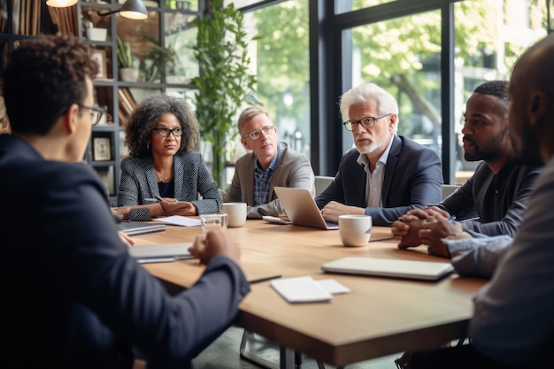 Foto verhitte discussie van deskundigen tijdens een ronde tafel over de ethische voetafdruk van ai op het maatschappelijk weefsel