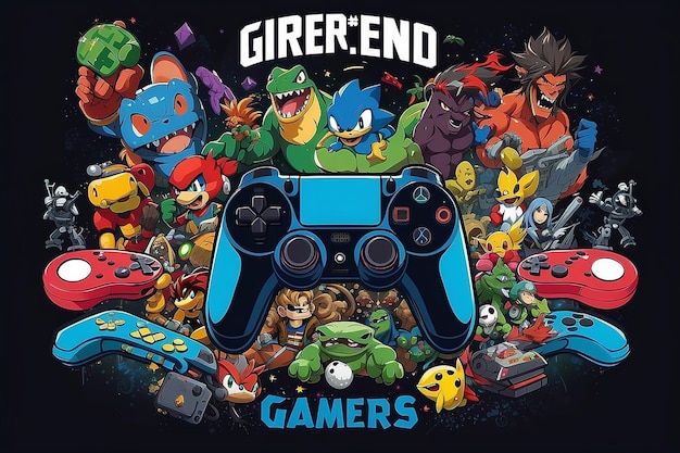 Foto verhoog je stijl gamer graphic tee design