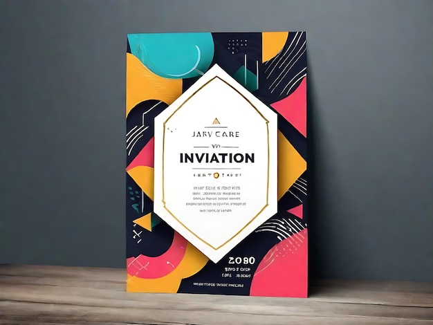 Foto verhoog uw evenement met onze moderne uitnodiging flyer template abstract design perfection