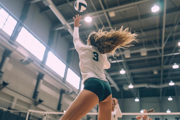 Foto verhoogde prestaties volleybal spike in de maak