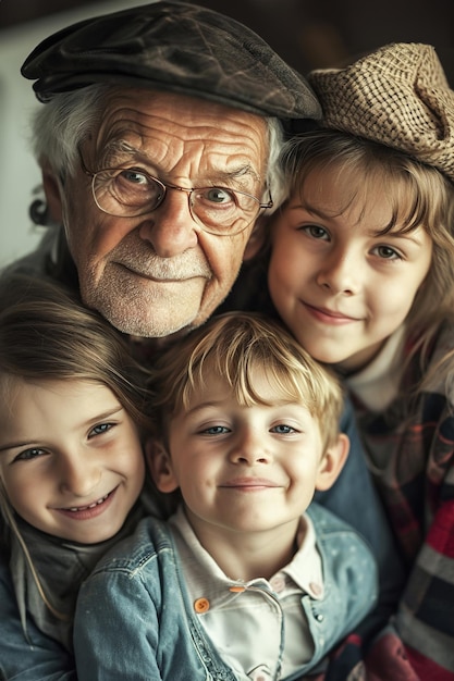 Verhoudingen tussen verschillende generaties binnen een gezin, zoals grootouders met kleinkinderen