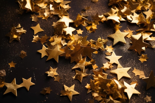 Foto verijdelde gouden sterren frame met sterren verspreide sterrenrand natuurlijke verijdelde textuur