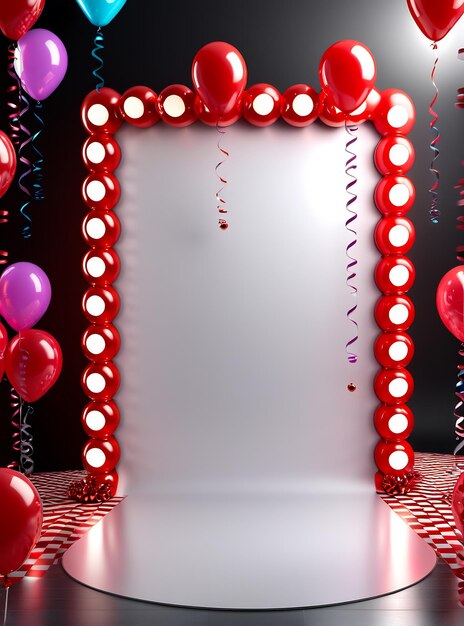 verjaardagsfeest poster ontwerp banner copyspace feest achtergrond ballonnen champagne taart