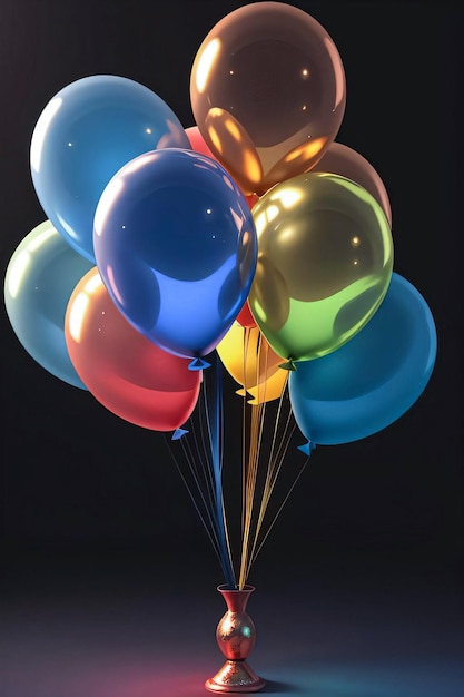 Foto verjaardagskaart met ballonnen achtergrond voor tekst