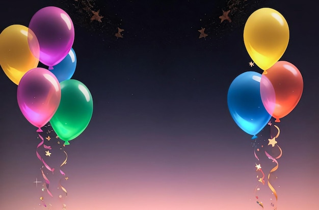 Verjaardagskaart met ballonnen achtergrond voor tekst