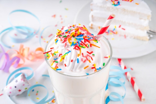 Verjaardagstaart milkshake of smoothie drank