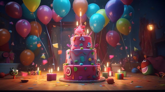 Verjaardagsviering animatie