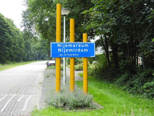 Foto verkeersbord tegen bomen