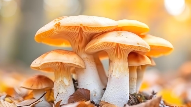 Verken de herfstschat van eetbare paddenstoelen in de bossen schimmel levenscyclus Concept paddenstoel Jacht bos Foraging Herfst Schimmels Eetbare paddenstokken Recepten Oogst wilde paddenstappen
