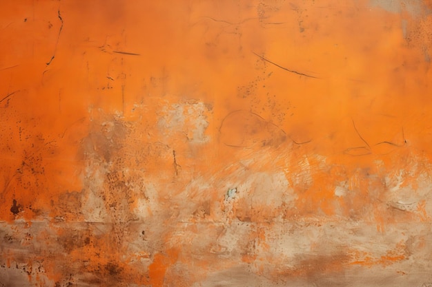 Verken de vreugdevolle solarisering van een oranje geschilderd oppervlak een uitbarsting van kleur en textuur