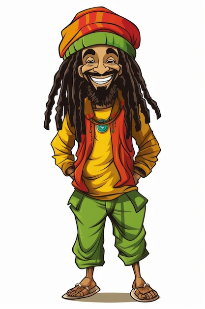 Foto verken een ontspannen sfeer met dit doodle-stijl rasta personage dat pleit voor legalisatie