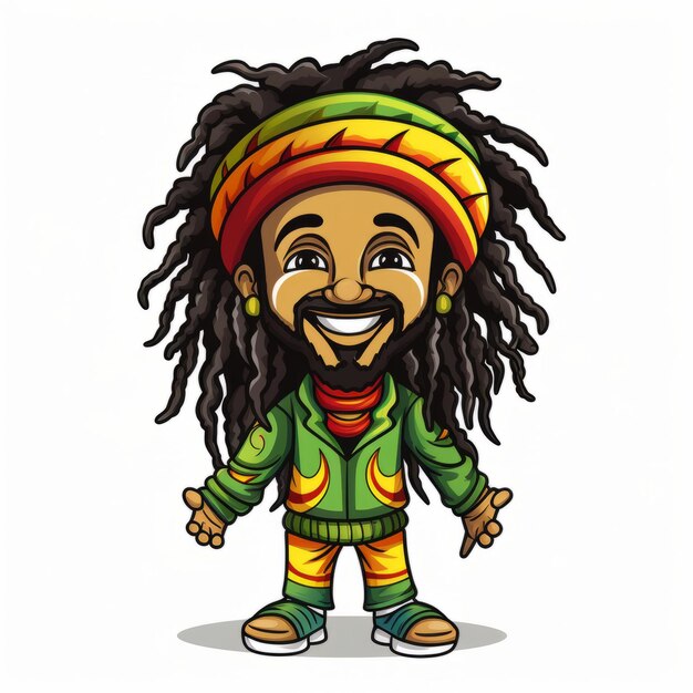 Foto verken een ontspannen sfeer met dit doodle-stijl rasta personage dat pleit voor legalisatie