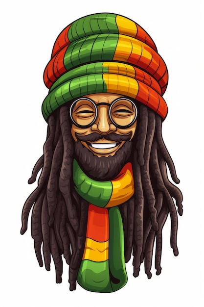 Foto verken een ontspannen sfeer met dit doodle-stijl rasta personage dat pleit voor legalisatie