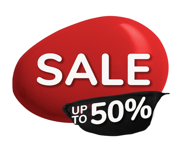 Verkoop badge png sticker rode abstracte verf drop shopping clipart