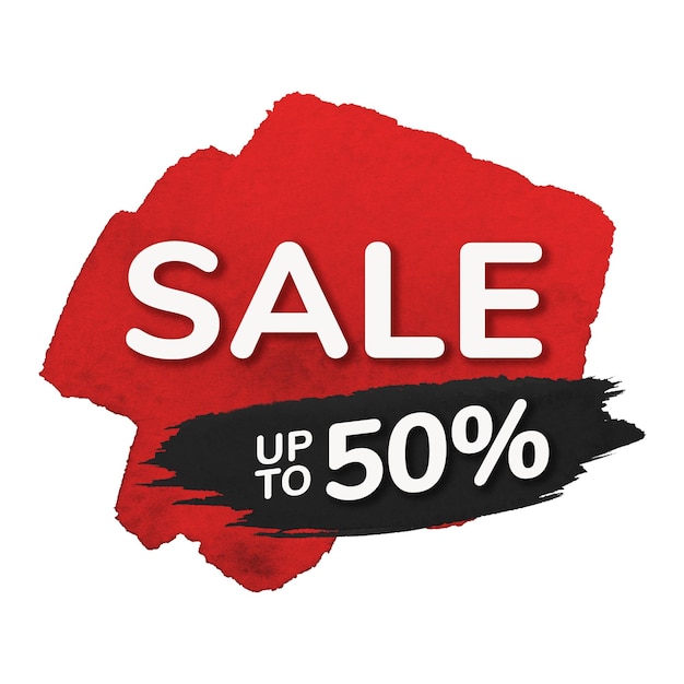Verkoop png badge sticker abstracte penseelstreek winkelen transparante clipart