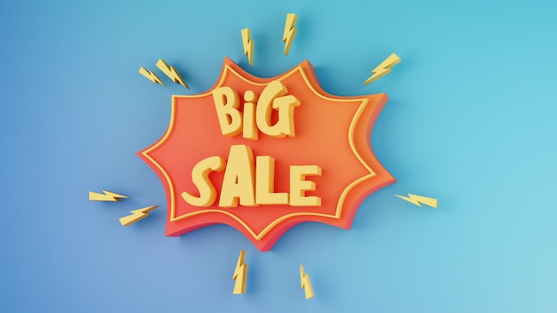 Verkoop van 3D-rendering en ornamenten SALE Discount promotie marketing