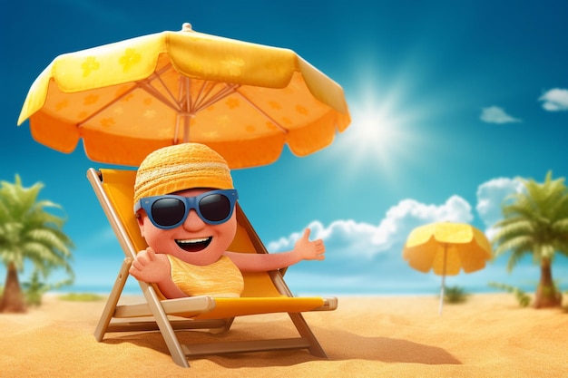 Foto verkoop zomer s met grote zon karakter