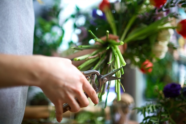 Verkorten van bloemstelen