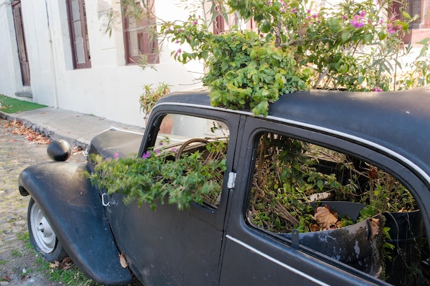 Verlaten auto in buitenomgeving