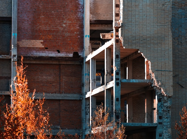 Foto verlaten bouwplaats gebouw achtergrond