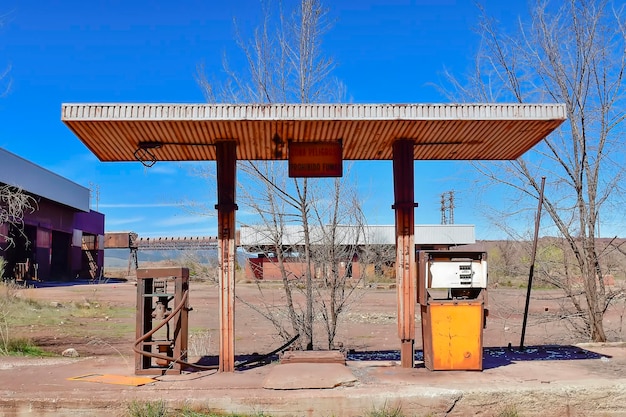 Verlaten brandstofautomaat in de Alquife-mijnen in Granada - Spanje.