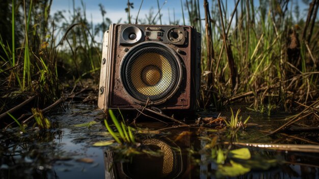 Verlaten luidspreker in Postapocalyptic Swamp Nikon D850